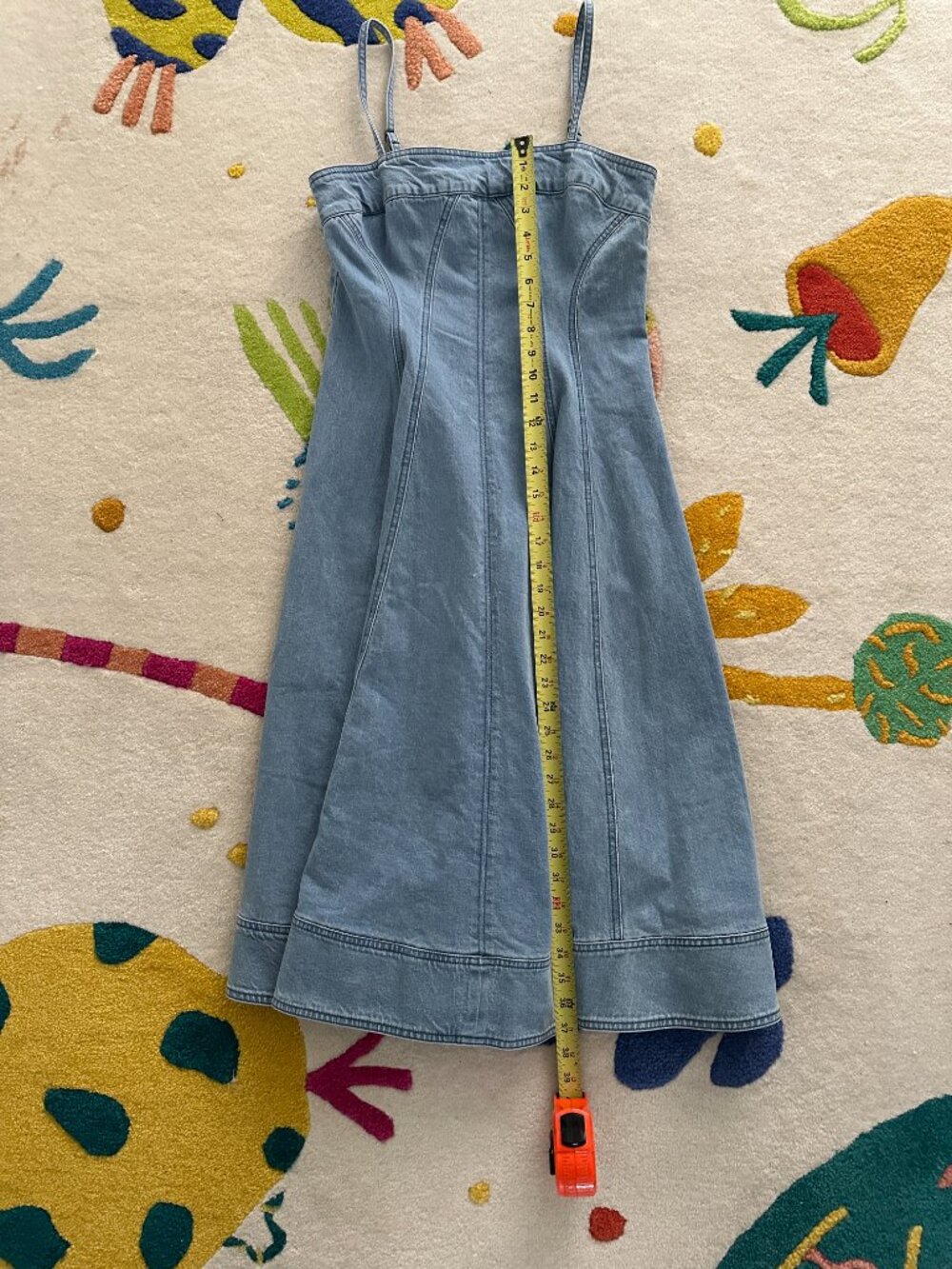Anthropologie Pilcro Square Neck Seamed Chambray Midi Dress Small NWT - Picture 8 of 13